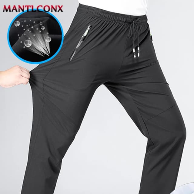 Ademende heren casual broek sneldrogend rechte elastische taille jogger joggingbroek Koreaanse klassieke sportbroek plus maat 4XL 5XL