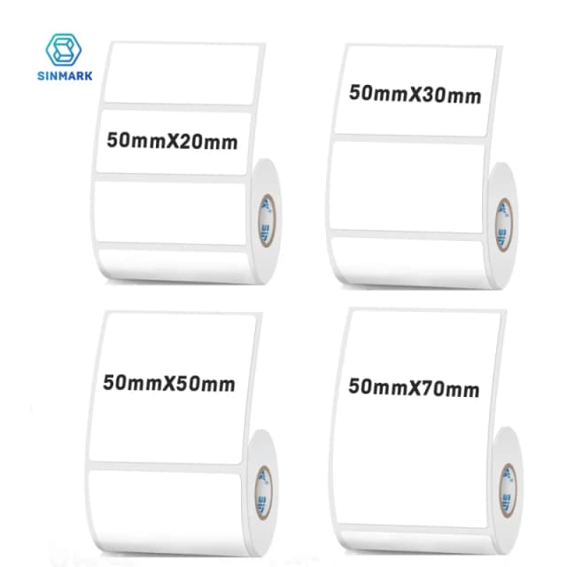 50 mm breedte thermische labelsticker wit zelfklevend etiketpapier kleding grondstoffen prijskaartje pak voor Phomemo SINMARK-printer