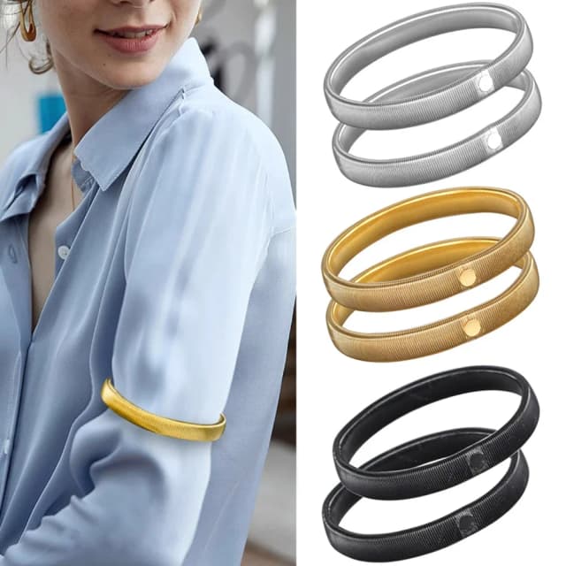 Klassieke stijl 2 stks/paar Antislip elastische overhemdmouwhouders Metalen armbanden Band Stretch kousenbanden voor dames heren praktisch