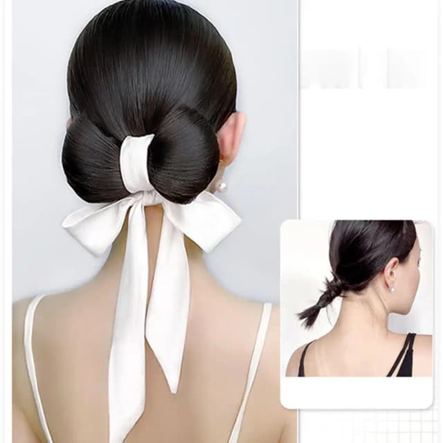 Synthetische Mode Koreaans In Stijl Strik Haar Clip Pruik Voor Vrouwen Veelzijdige Bal Vormige Pruik Met Lente Clip Hair Extensions