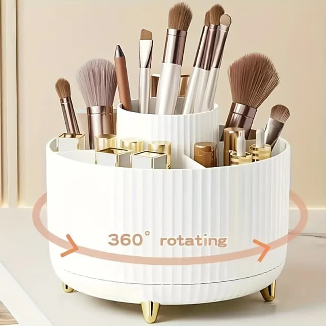 360 graden draaibare cosmetische opbergdoos - cosmetische opbergdoos met 5 compartimenten - multifunctionele opbergdoos voor borstels