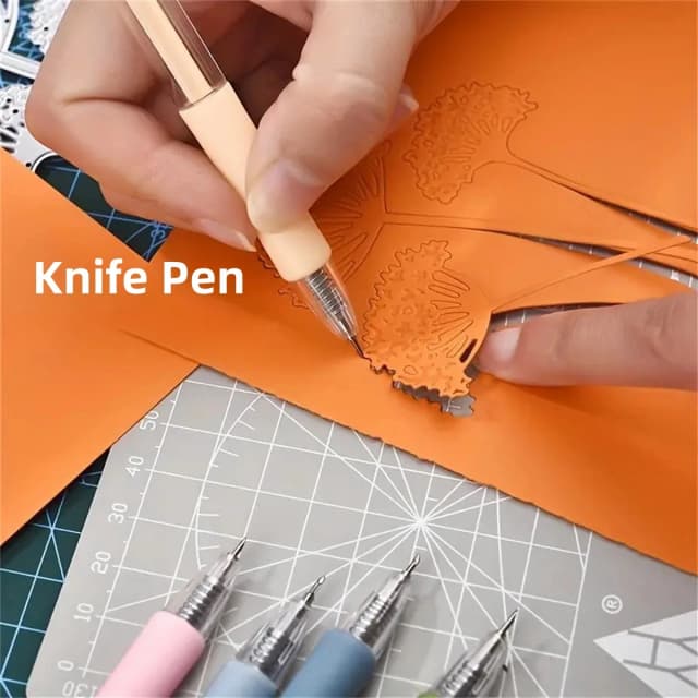 1 + 4PCS/5PCS Pen Mes Mini Drukken Graveren Pen Ins Mini Account Sticker Art mes Papier Art Mes Pen Snijden Papier Mes