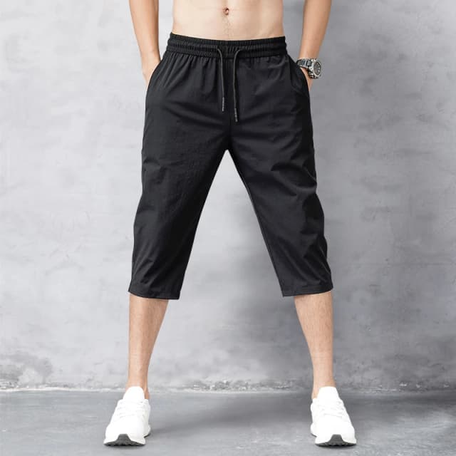 Zomerse cropped broek voor heren, Ice-Feel ademende stretchbroek, casual veelzijdige shorts
