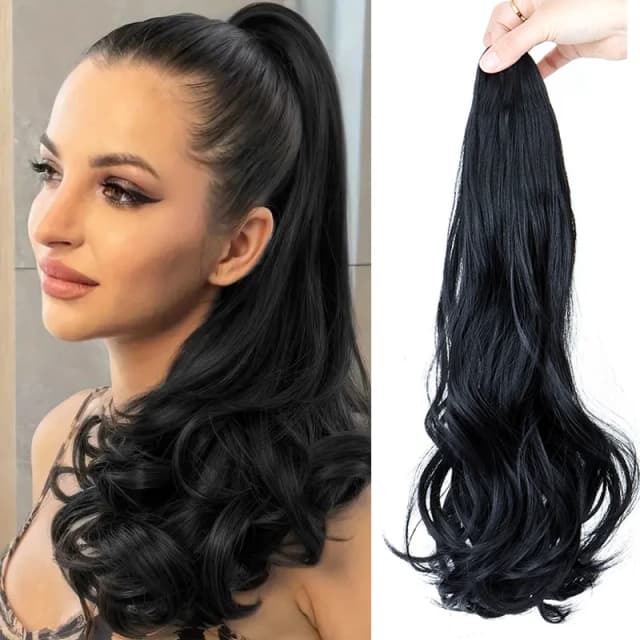Synthetische lange krullende paardenstaart haarverlenging accessoires klauw clip zwart bruin haar paardenstaart pruiken voor vrouwen