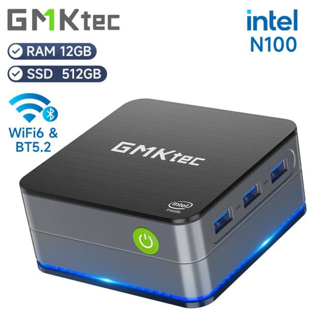 GMKtec G2 Mini PC Windows 11 Pro Intel 12e generatie Alder Lake N100 Mini PC DDR5 12GB RAM 512GB ROM WiFi 6 BT5.2 Desktop Computer