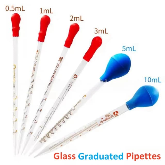3Pcs 10Ml 5Ml 2Ml Glas Meetpipetten Transfer Dropper Voor Vloeibare Etherische Olie Vloeistof En Vloeibare pipetten