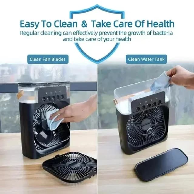 Draagbare luchtbevochtiger ventilator airconditioners USB elektrische ventilator LED-nachtlampje watermist leuk 3-in-1 luchtkoeler luchtbevochtiger voor thuis