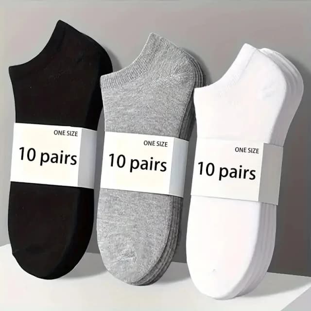 5/10-pack unisex comfort-fit enkelsokken voor iedereen, ademend en lichtgewicht - ideaal voor sport en dagelijks gebruik