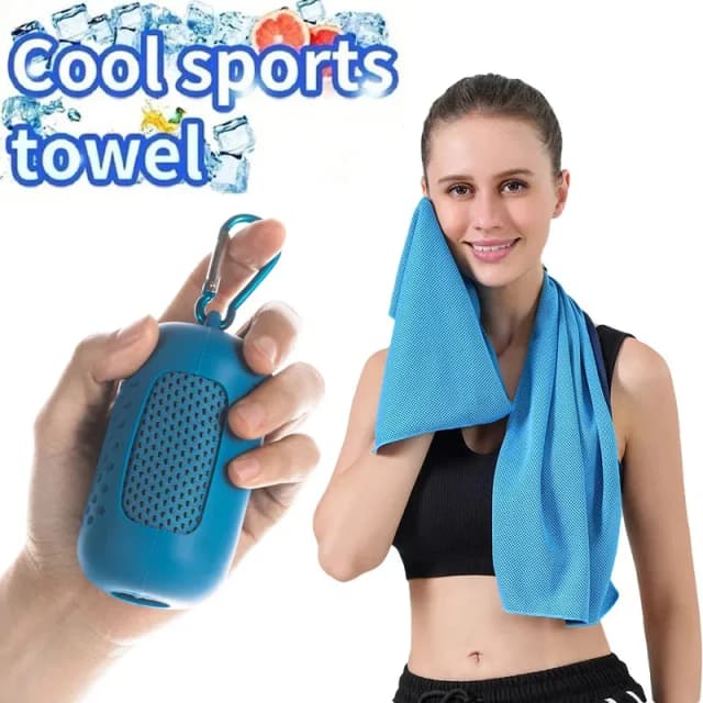 IJshanddoek Ademende koeling Sneldrogende handdoek Sporthanddoek Siliconen tas Draagbare handdoek Hardlopen Zwemmen Gym Yoga Handdoek