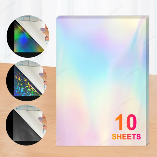 10 Vellen Zand Sterren A4 Glitter Clear Holografische Overlay Koud Lamineren Film DIY Zelfklevende Pakket Kaart Foto Lamineren Film
