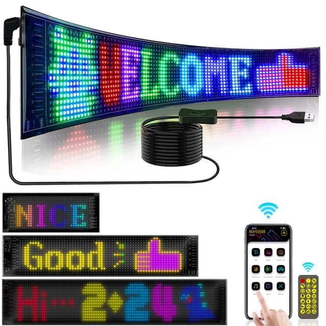 LED-matrix Pixelpaneel USB 5V Flexibel adresseerbaar RGB-patroon Graffiti Scrollende tekst Animatiedisplay Autowinkel Bluetooth APP