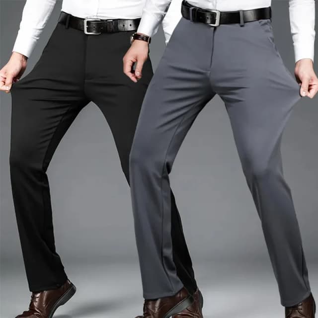 29-42 Heren Zomer Dunne Mode Business Casual Pak Broek Lange Broek Heren Elastische Rechte Mouw Formele Broek Plus Maat 28-40