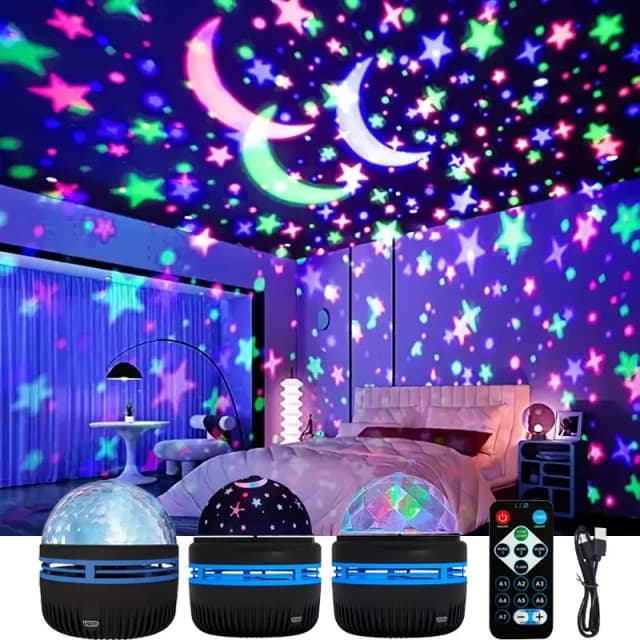 Sterrenhemel Projector Licht Afstandsbediening Roterende Aurora Galaxy LED Spotlight USB Plug-in Magische Bal Podium KTV Sfeer Decor