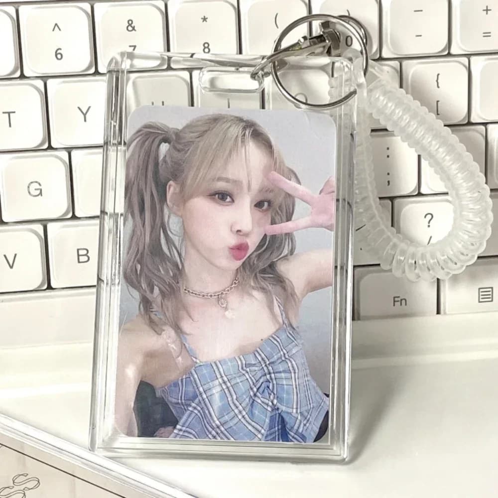 Acryl Kpop Fotokaarthouder Anti-verloren sleutelhanger 3 inch INS Transparant Idool Beschermhoes Tas Buskaarten Mouwen Benodigdheden