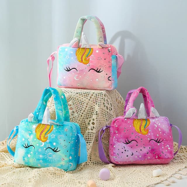 Pluche Eenhoorn Crossbodytas met enkele schouder voor kinderen Portemonnee Meisje Reishandtas Leuke studentencadeauopslag Potloodtassen