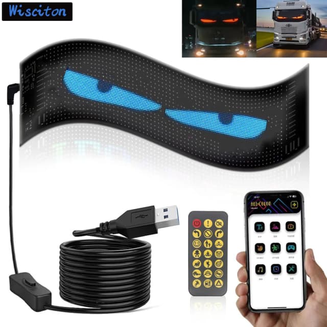 led Matrix display autopaneel flexibele pixel Programmeerbare scrollende reclame DIY Animatie Tekst Icoon matrixpaneel RGB Patroon