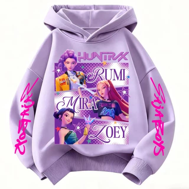 KPop Demon Hunters Huntrix Hoodie Kinderkleding Prinses Meisjeskleding Mode Jongenskleding Lente Herfst Sweatshirt Kind Tops