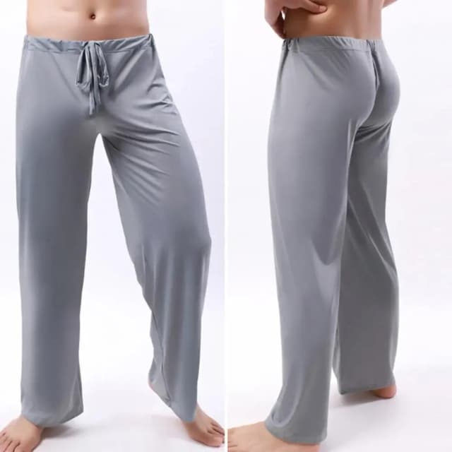 Heren yogabroek lage taille trekkoord rechte losse pyjamabroek dunne sport comfortabele elastische taille heren sportbroek