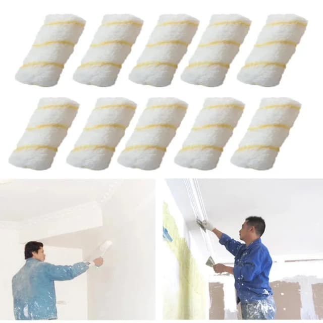 10Pc Verf Roller Borstel Dichte Borstelharen Latex Verf Roller Voor Het Schilderen Van Muren, Kasten, Deuren, Hekken