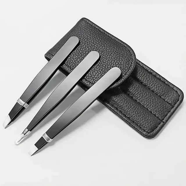 3Pcspremium Roestvrijstalen Wenkbrauwpincet Set-Precisie Scherpe Platte/Schuine/Puntige Pincet