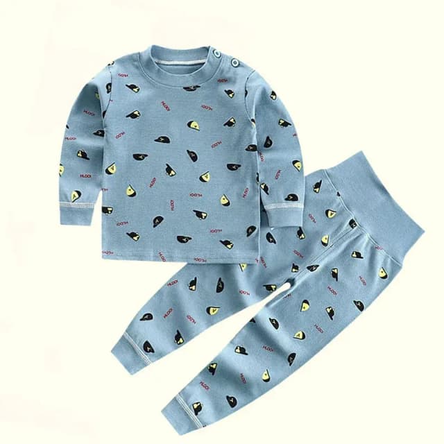 Lente Herfst Kinderen Pyjama Set Hoge Taille Katoen Kinderen Lange Onderbroek Sets Jongens Meisjes Katoenen Ondergoed Set voor 1-6 Jaar Oud