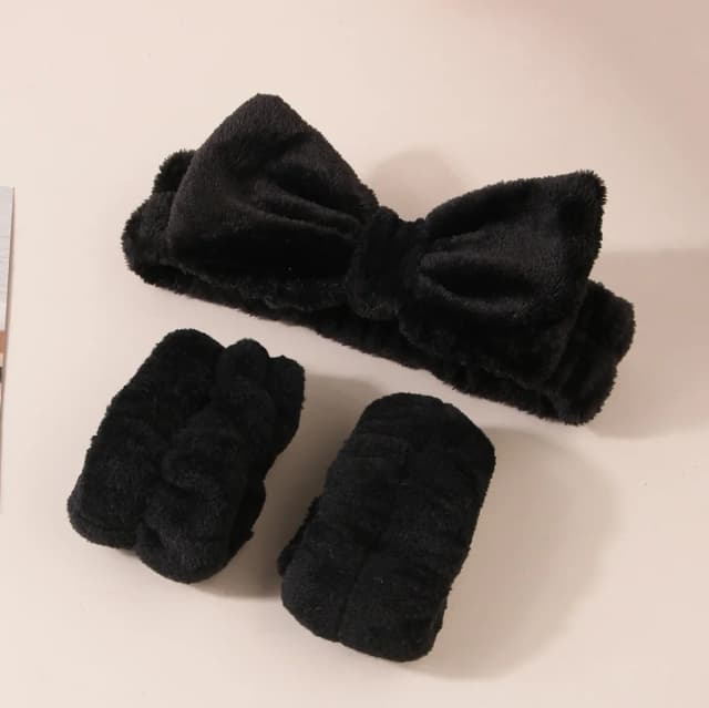 Schattig pluche polsbandje haarband make-up masker vochtbestendig mouwhoes haarring hoofdtelefoon dames