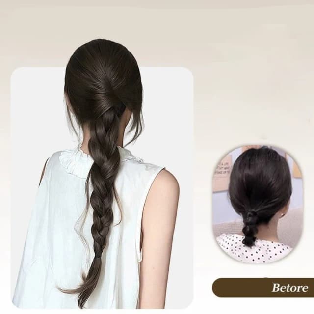 45 cm Draadtrekken Fishtail Vlecht Laaggebonden Synthetische Paardenstaart Pruik Vrouwen Lui Temperamentele Twisted Vlechten Haarverlenging