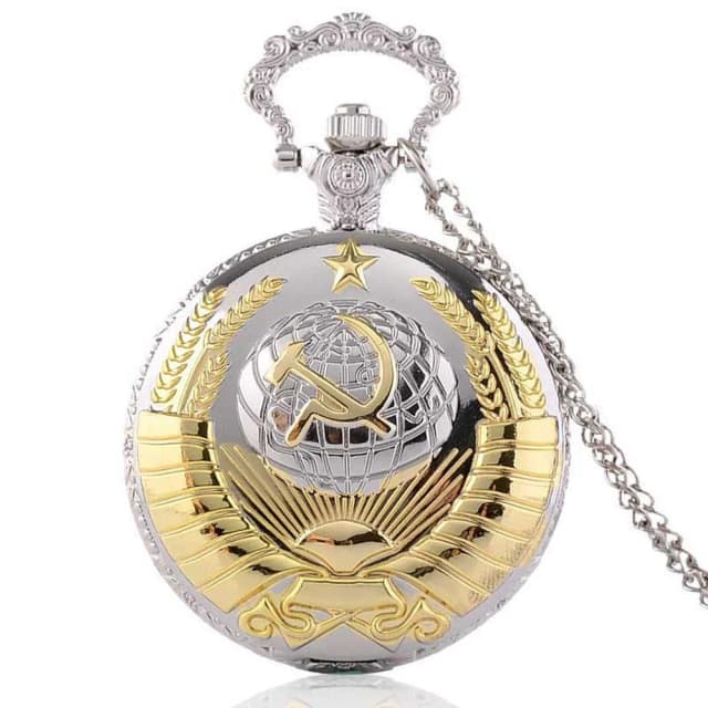Vintage embleem Sovjet-badges hamer sikkel zakhorloge retro Rusland leger communisme ketting klok ketting voor mannen vrouwen