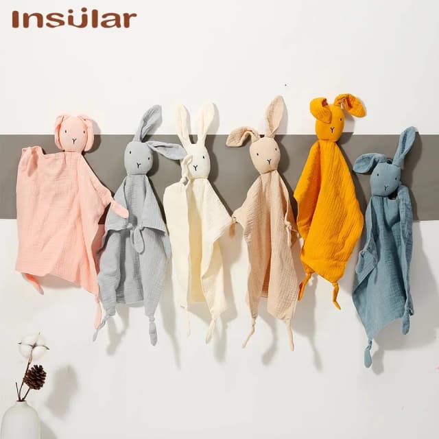 Mousseline Baby Comfort Handdoek Katoenen Trooster Deken Zacht Pasgeboren Slapen Poppen Kindermode Slaap Speelgoed Kalmeren Sussen Handdoek Slabbetjes