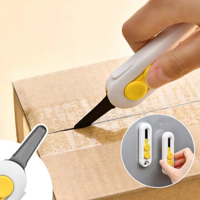 Box Cutter Mini Magnetische Box Cutter Box Cutter Veiligheidsslot voor het openen van pakketten Kartonnen Box Opener Razor Perfect voor thuisgebruik