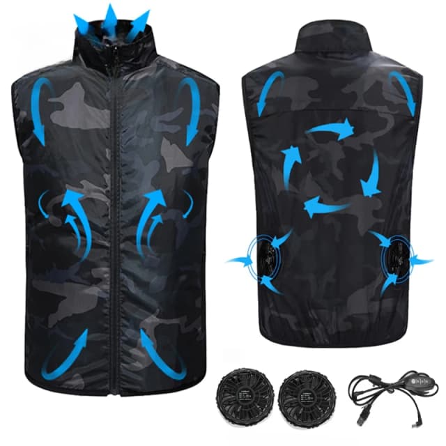 Heren Ijsvest Ventilator Airconditioner Kleding Cool Vest Sport Usb Oplaadbare Cooling Vest Arbeiders Zomer Camping Vissen Overalls