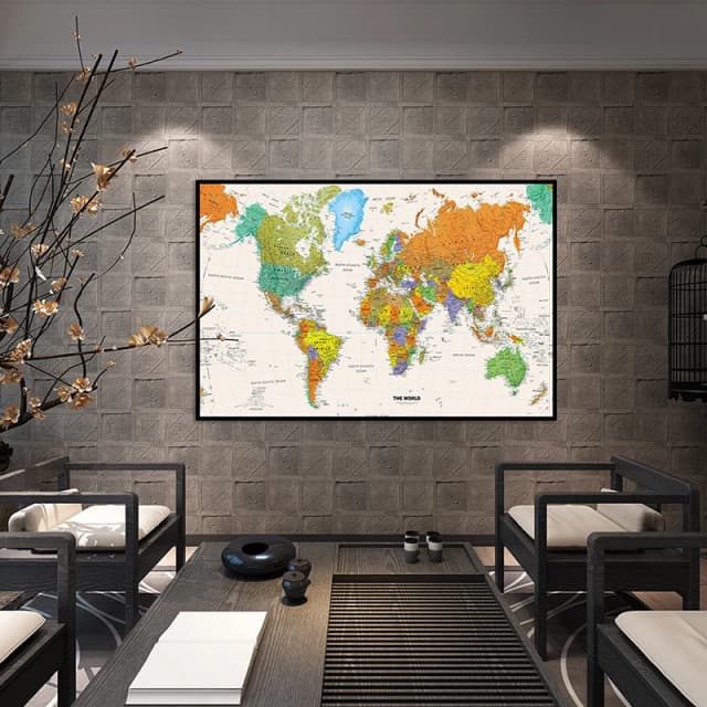 Grote Poster 225*150 cm Wereldkaart Non-woven Fysieke Kaart Luchtfoto Muur Decor Afstuderen Achtergrond Kantoor & Schoolbenodigdheden
