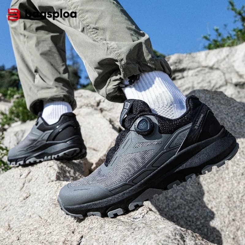 Baasploa Heren Wandelschoenen Outdoor Klimmen Mesh Ademend Reizen Wandelschoenen Mannelijke Antislip Slijtvaste Comfortabele Sneaker