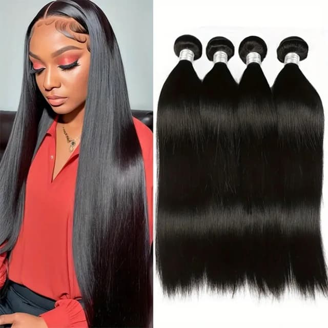 Braziliaanse 30 Inch Rauwe Maagdelijke Onbewerkte 100% Human Hair Extensions Bot Recht 1 3 4 Bundels Deal Dubbele Inslag Voor Vrouwen 100G