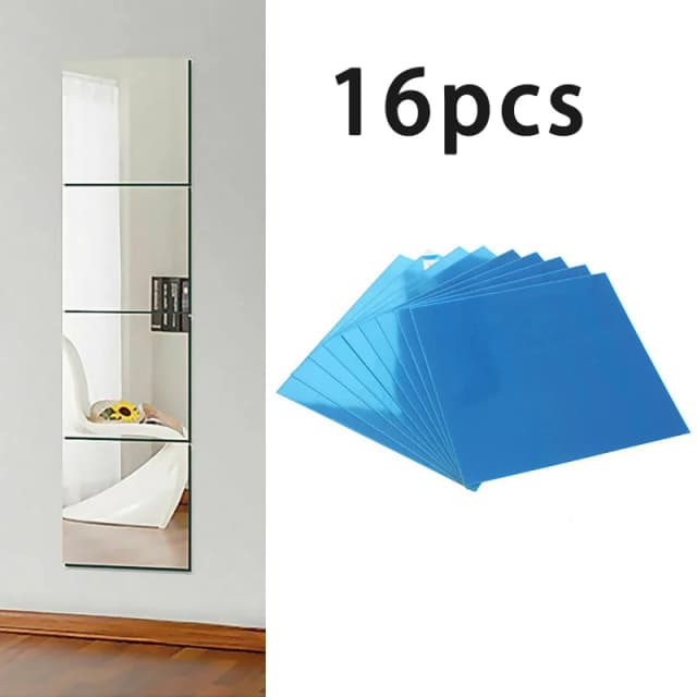 16PC 15CM Vierkante Spiegel Muursticker zelfklevende Acryl Tegel Mozaïek Decal Muurschildering Die Voor Slaapkamer Huishoudelijke DIY Decoratie