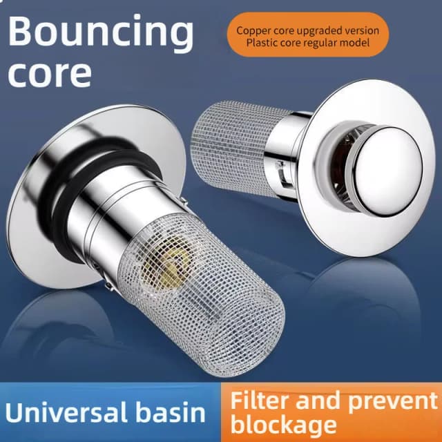 Wastafel Lek Plug ABS Afvoerputje Filter Anti Geur Pop-Up Bounce Bounce Core Wastafel Stopper Haar Gootsteenzeefje
