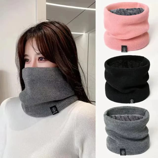 Modevrouwen gebreide sjaal effen kasjmierachtige winter snood sjaals dames warme wollen bont dikke unisex heren neksjaals ring