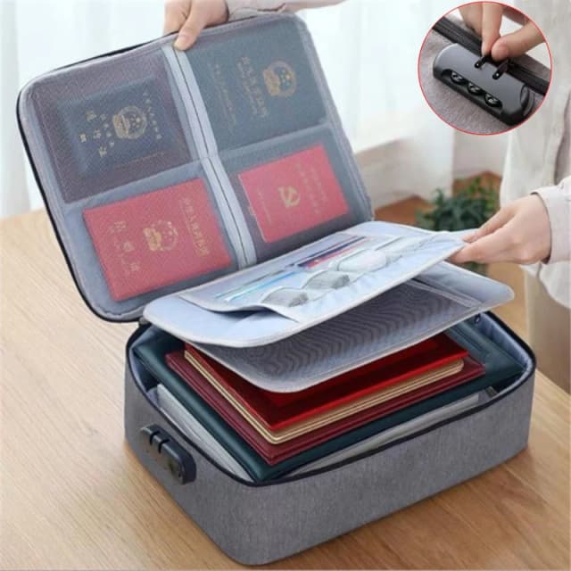 Document Organizer Aktetas A4 Maphouder Heren Dames Tas Cover Portemonnee Paspoort Thuis Veilig Functioneel Bestand Opbergdoos'][\