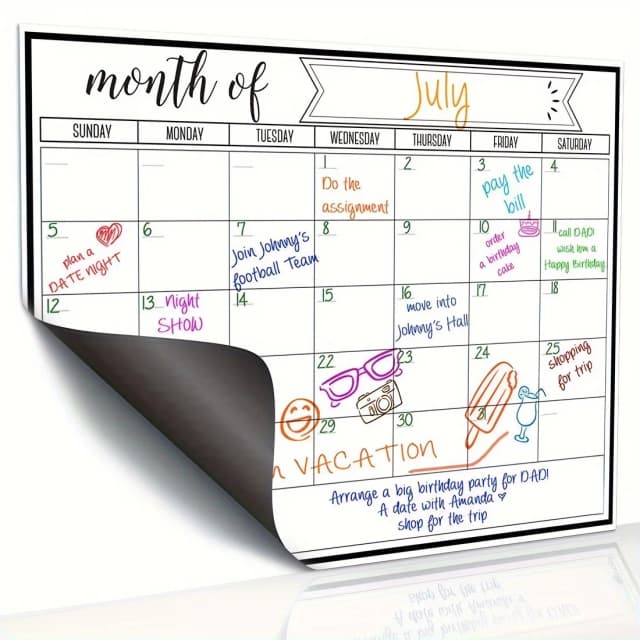 Magnetische koelkast droog uitwisbare kalender maandelijkse planner whiteboard koelkast sticker record message board memoblok