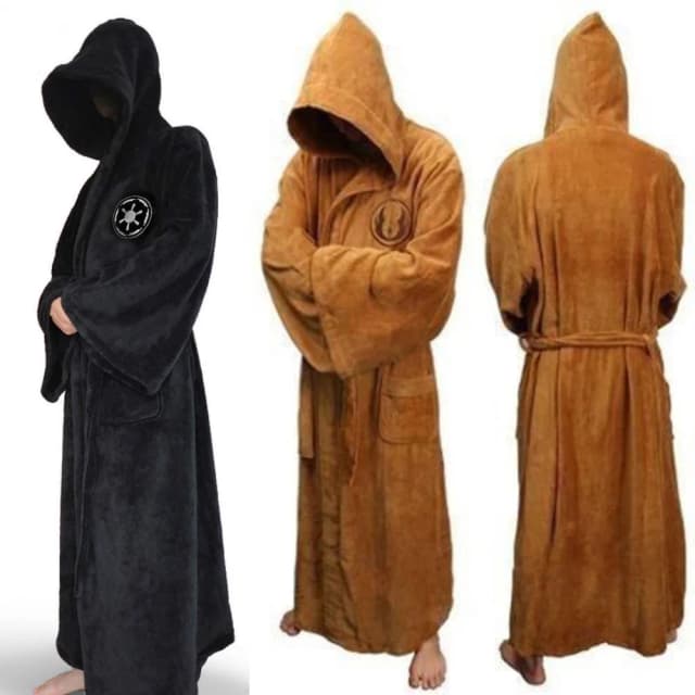 Mannelijke Flanel Gewaad Mannelijke Met Capuchon Dikke Ster Kamerjas Jedi Empire Heren Badjas Winter Lange Gewaad Heren Badjassen homewear