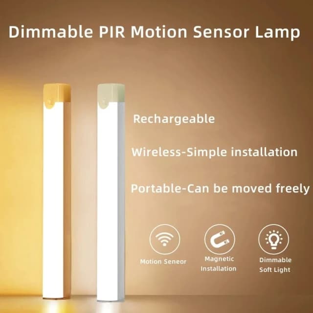 1 stuks oplaadbare LED-kastlamp met bewegingssensor - ideaal voor kast, keuken, kledingkast, trap - nacht op batterijen