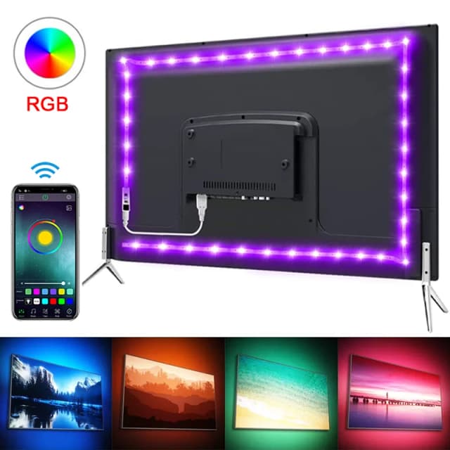 Led-verlichting voor tv RGB Led-striplicht Bluetooth-bediening 5V USB Led-tape Flexibel lint voor tv-achtergrondverlichting Kamerdecoratie