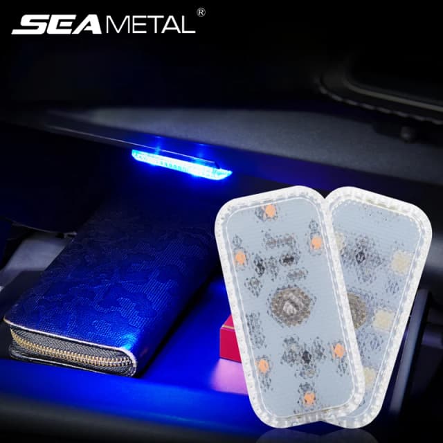 SEAMETAL Touch Sensor LED-lamp 6 LED Omgevingslicht Auto-interieur Dak Leeslamp Draadloze USB Oplaadbare Sfeerverlichting