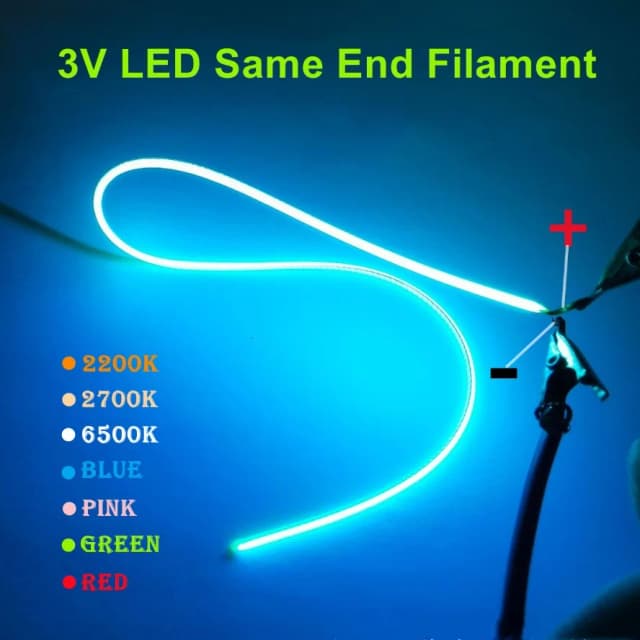 LED Hetzelfde Einde Filament Flexibele Ultra Slanke 3V Spiraal Lamp Filament Retro Edison Gloeilamp Onderdelen Diode Verlichting strip Decoratie