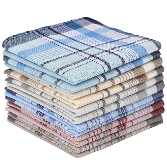 6 stuks puur katoenen zakdoek heren geruit klassiek veeg zweet zakelijk ademend zweet