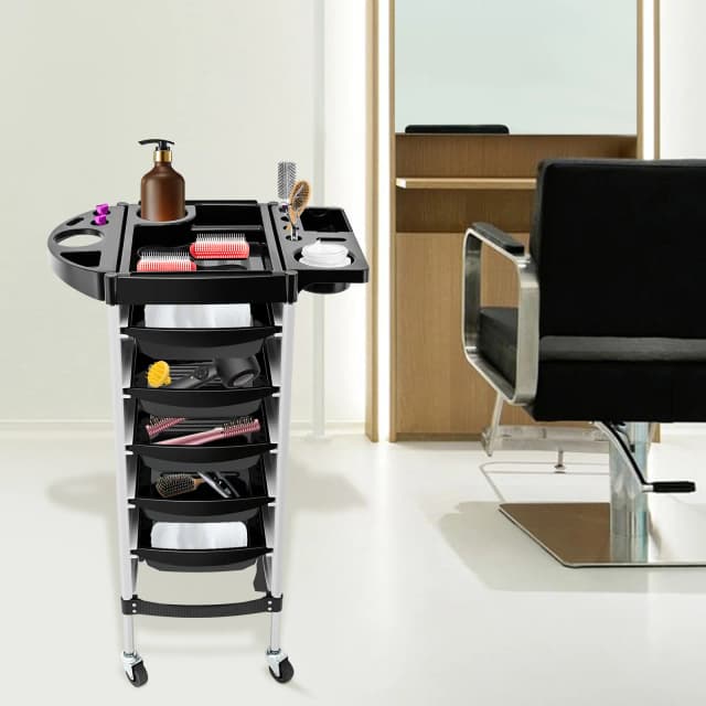 6-laags grote dragende kapperswagenopslag met platform Salon Beauty Tools Machines Ruimtebesparend verplaatsbaar
