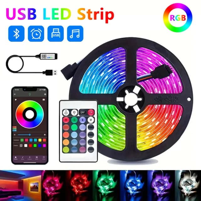 DC5V RGB LED Strip Licht 1/2/3/4/5/10M USB 24key Bluetooth Afstandsbediening flexibele Lamp Tape Voor TV Achtergrond Home Decor