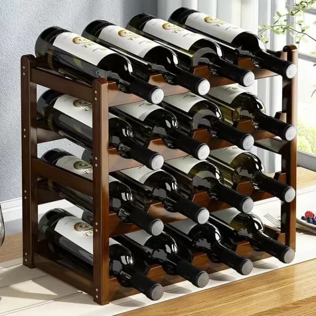 Rode Wijnrek Decoratie Huishoudelijk Raster Wijn Display Rack Tafel Creatief Wijnflessenrek Eenvoudige wijnkast Monteer opbergrek