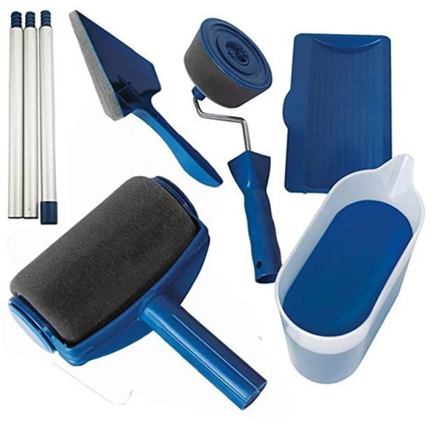 8 stk/set Multifunctionele Verfroller Hoekborstel Handvat Gereedschap Muurschildering Roll DIY Huishoudelijk Eenvoudig te bedienen Schilderborstels