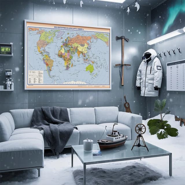 Reizen Wereldkaart Russische Taal Non-woven Canvas Spray Muur Poster voor Woonkamer Home Decor Schoolbenodigdheden 120*80cm